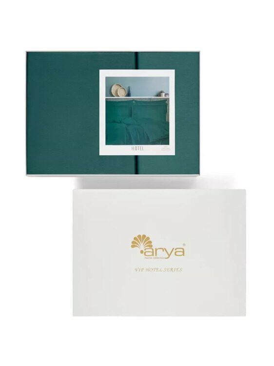 Постельное белье Arya Vip из Oднотонного Сатина 2 Сп. 200x220 Зеленый