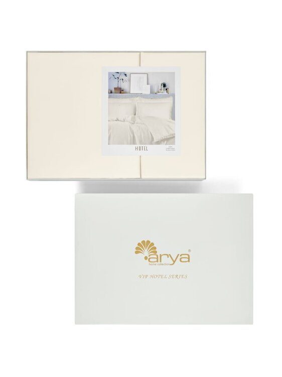 Постельное белье Arya Vip из Oднотонного Сатина 2 Сп. 200x220 Кремовый