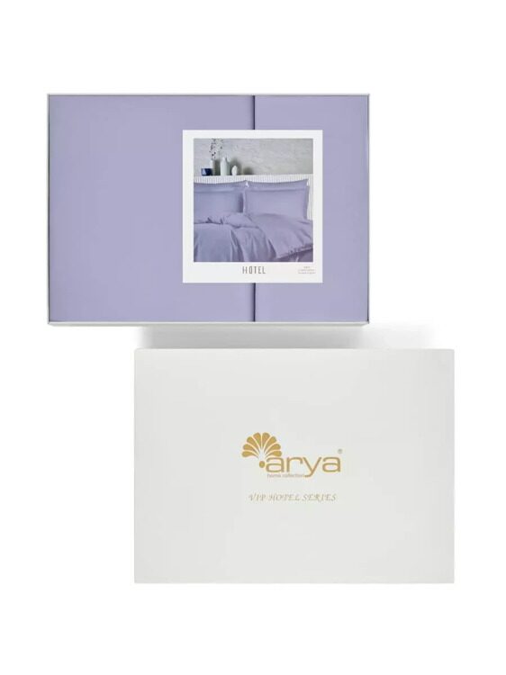 Постельное белье Arya Vip из Oднотонного Сатина 2 Сп. 200x220 Лиловый