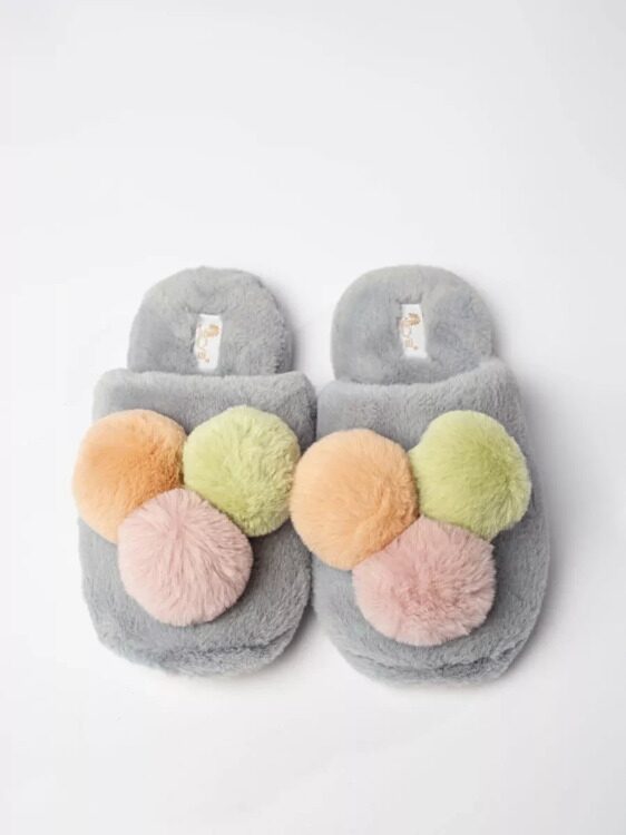 Женские домашние тапочки Arya Softy с помпонами