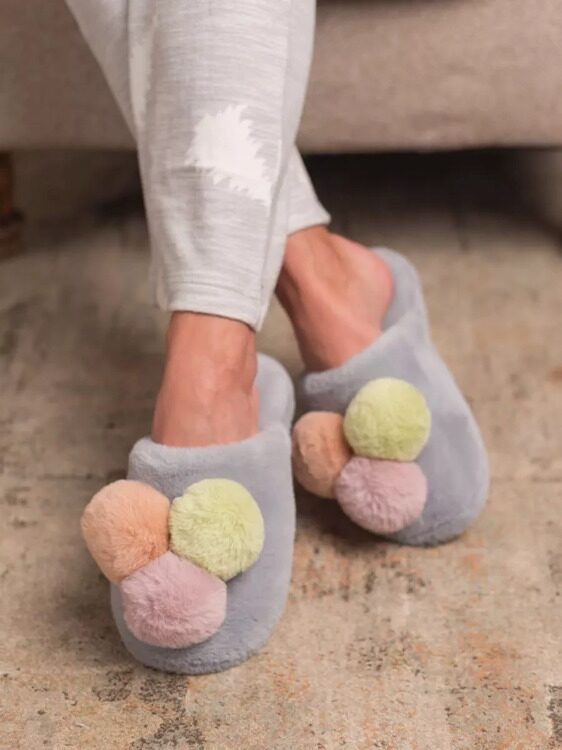 Женские домашние тапочки Arya Softy с помпонами