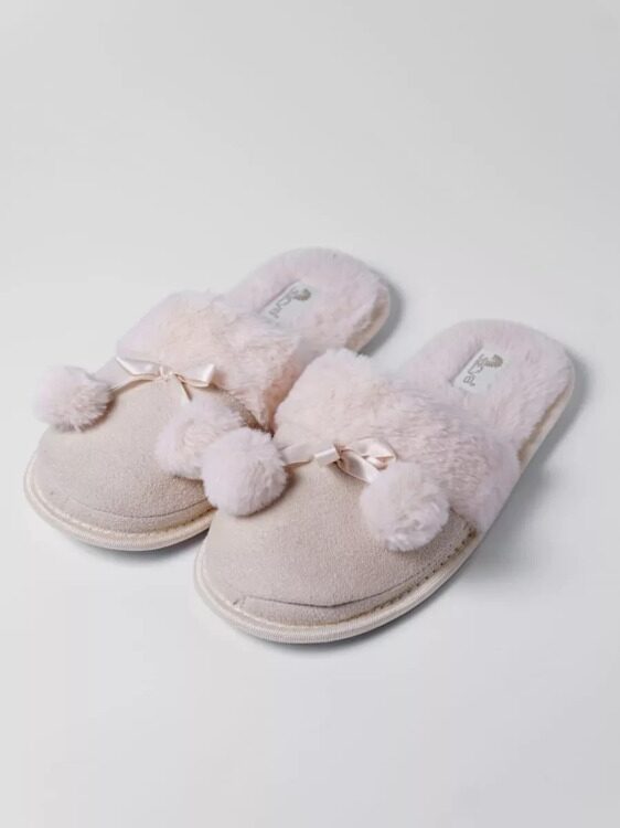 Уютные женские тапочки для дома Pompom от турецкой марки Arya