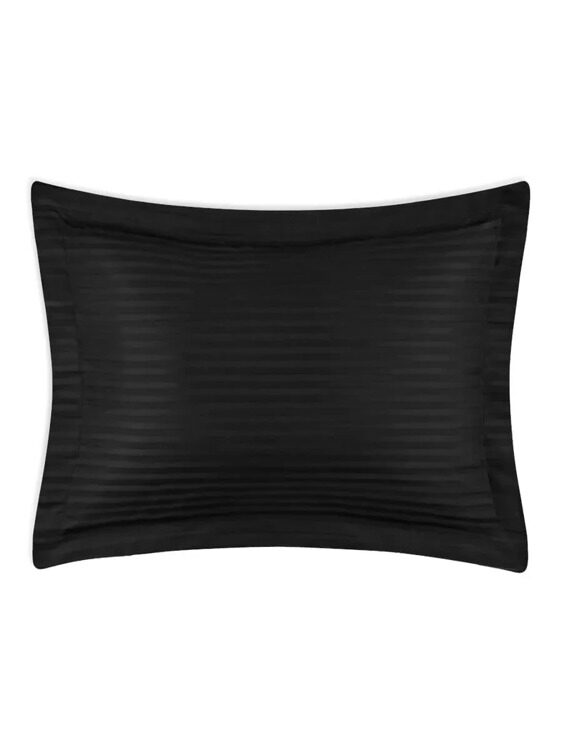 Постельное белье Arya Vip из Страйп Сатина Семейное 160x220 Черный